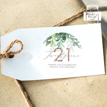 Load image into Gallery viewer, 21st Birthday Greenery Leaf Style Party Stickers Favour Stickers