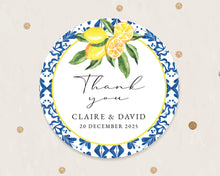 Load image into Gallery viewer, Amalfi Lemon Style Wedding Thank You Stickers Favours Stickers