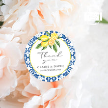 Load image into Gallery viewer, Amalfi Lemon Style Wedding Thank You Stickers Favours Stickers