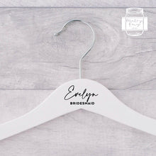 Load image into Gallery viewer, Custom Sticker Wedding Hanger Name Label Wood Hanger Label Gift Box Label Decal Style
