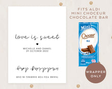 Load image into Gallery viewer, 8pcs "Love is Sweet" Personalised Minimalist Style Chocolate Wrapper, Aldi Chocolate Wrappers, Minimalist Candy Bars Wrappers