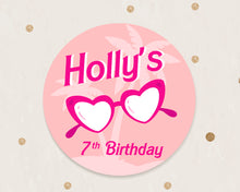 Load image into Gallery viewer, Retro Pink Girly Beach Style Birthday Party Stickers