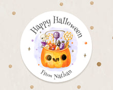 Load image into Gallery viewer, Halloween Cute Pumpkin Style Favour Stickers, Halloween Stickers