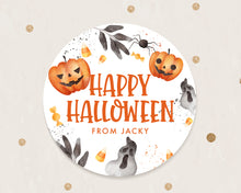 Load image into Gallery viewer, Halloween Watercolour Pumpkin Style Favour Stickers