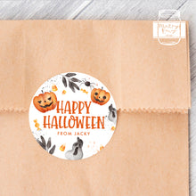 Load image into Gallery viewer, Halloween Watercolour Pumpkin Style Favour Stickers