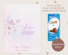 Load image into Gallery viewer, 8pcs Personalised Butterfly Style Chocolate Wrapper, Aldi Chocolate Wrappers, Baby Shower Party Candy Bar Wrappers