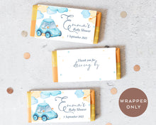 Load image into Gallery viewer, 8pcs Personalised Blue Car Style Chocolate Wrapper, Aldi Chocolate Wrappers, Baby Shower Party Candy Bars Wrappers
