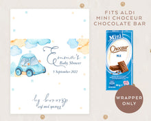 Load image into Gallery viewer, 8pcs Personalised Blue Car Style Chocolate Wrapper, Aldi Chocolate Wrappers, Baby Shower Party Candy Bars Wrappers