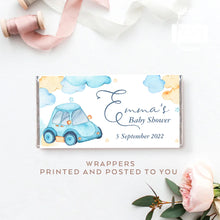 Load image into Gallery viewer, 8pcs Personalised Blue Car Style Chocolate Wrapper, Aldi Chocolate Wrappers, Baby Shower Party Candy Bars Wrappers