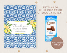 Load image into Gallery viewer, 8pcs Personalised Amalfi Lemon Chocolate Wrappers, Candy Bar Wrappers for Aldi Chocolates