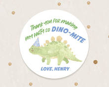 Load image into Gallery viewer, Dino-mite Party Watercolour Style Dinosaur Kids Birthday Party Stickers