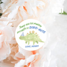 Load image into Gallery viewer, Dino-mite Party Watercolour Style Dinosaur Kids Birthday Party Stickers