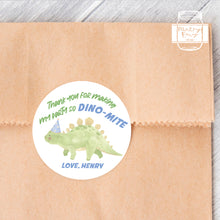 Load image into Gallery viewer, Dino-mite Party Watercolour Style Dinosaur Kids Birthday Party Stickers