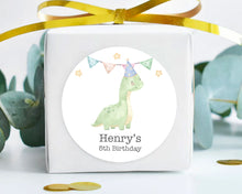 Load image into Gallery viewer, Watercolour Style Dinosaur Kids Birthday Party Stickers