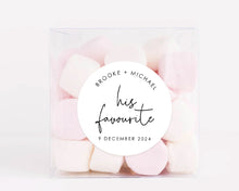 Load image into Gallery viewer, His Favourite Her Favourite Minimalist Style Wedding Favours Stickers