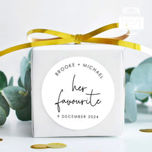 Load image into Gallery viewer, His Favourite Her Favourite Minimalist Style Wedding Favours Stickers