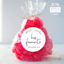 Load image into Gallery viewer, His Favourite Her Favourite Minimalist Style Wedding Favours Stickers
