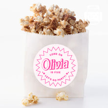 Load image into Gallery viewer, "Let's go Party!" Pink Girly Style Birthday Party Stickers