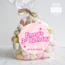 Load image into Gallery viewer, Retro Pink Girly Style Birthday Party Stickers