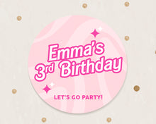 Load image into Gallery viewer, Retro Pink Girly Style Birthday Party Stickers