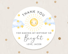 Load image into Gallery viewer, Cute Sunshine Style Thank You Stickers Kids Birthday Party Stickers