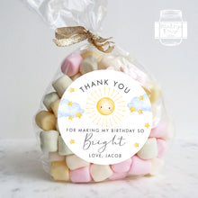 Load image into Gallery viewer, Cute Sunshine Style Thank You Stickers Kids Birthday Party Stickers