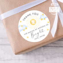 Load image into Gallery viewer, Cute Sunshine Style Thank You Stickers Kids Birthday Party Stickers