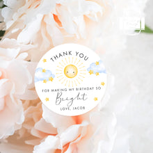Load image into Gallery viewer, Cute Sunshine Style Thank You Stickers Kids Birthday Party Stickers