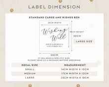 Load image into Gallery viewer, Custom Wedding Card and Wishes Well Decal, Wedding Stickers Custom Made, Sticker Only, Wedding DIY Project