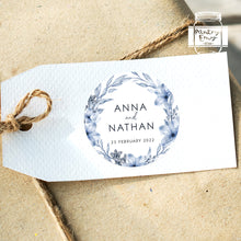 Load image into Gallery viewer, Watercolour Blue Floral Style Wedding Thank You Stickers