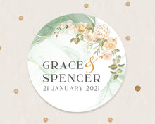 Load image into Gallery viewer, Greenery Floral Style Wedding Stickers, Wedding Favours Stickers