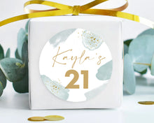 Load image into Gallery viewer, 21st Birthday Watercolour Style Birthday Party Stickers Favour Stickers