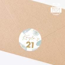 Load image into Gallery viewer, 21st Birthday Watercolour Style Birthday Party Stickers Favour Stickers