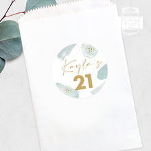 Load image into Gallery viewer, 21st Birthday Watercolour Style Birthday Party Stickers Favour Stickers