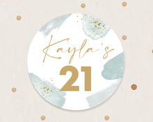 Load image into Gallery viewer, 21st Birthday Watercolour Style Birthday Party Stickers Favour Stickers