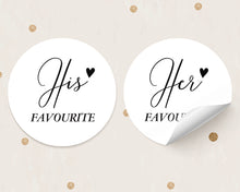 Load image into Gallery viewer, Minimalist His Favourite Her Favourite Wedding Favour Stickers