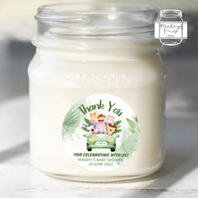 Load image into Gallery viewer, Cute Safari Animals in Car Baby Shower Thank You Stickers