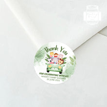 Load image into Gallery viewer, Cute Safari Animals in Car Baby Shower Thank You Stickers
