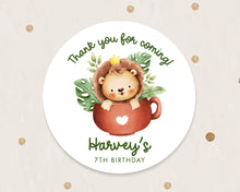 Load image into Gallery viewer, Watercolour Baby Lion King Kids Birthday Party Stickers Favour Bag Stickers Candy Bag Stickers