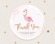 Load image into Gallery viewer, Watercolour Flamingo Style Thank You Stickers Baby Shower Party Thank You Stickers Favour Stickers