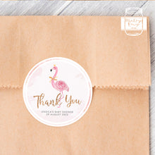 Load image into Gallery viewer, Watercolour Flamingo Style Thank You Stickers Baby Shower Party Thank You Stickers Favour Stickers