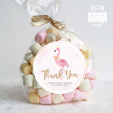 Load image into Gallery viewer, Watercolour Flamingo Style Thank You Stickers Baby Shower Party Thank You Stickers Favour Stickers