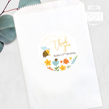 Load image into Gallery viewer, Hand Drawn Bee Style Birthday Party Stickers Favour Stickers