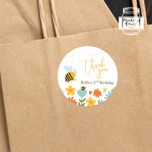 Load image into Gallery viewer, Hand Drawn Bee Style Birthday Party Stickers Favour Stickers