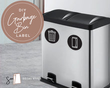 Load image into Gallery viewer, Twin Bins Sticker General Waste Recycle Glasses