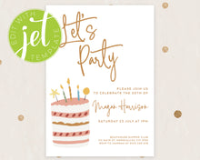 Load image into Gallery viewer, Birthday Cake Style Invitation Template, Printable Invitation, Birthday Cake Themed Print It Yourself Cute Party Birthday Invite, Invitation