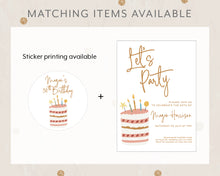 Load image into Gallery viewer, Birthday Cake Style Invitation Template, Printable Invitation, Birthday Cake Themed Print It Yourself Cute Party Birthday Invite, Invitation