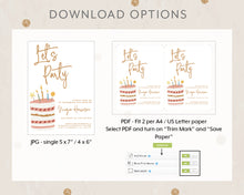 Load image into Gallery viewer, Birthday Cake Style Invitation Template, Printable Invitation, Birthday Cake Themed Print It Yourself Cute Party Birthday Invite, Invitation