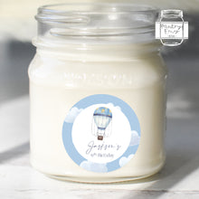 Load image into Gallery viewer, Blue Hot Air Balloon Style Birthday Party Stickers Favour Stickers