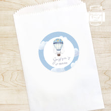 Load image into Gallery viewer, Blue Hot Air Balloon Style Birthday Party Stickers Favour Stickers